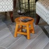 FURNIinspire Ottomans And Benches Carved Wooden Step Stool Fun Designs Premium Rubberwood Versatile Use, Butterflies Style, Brown, 11"*11"*10" - 2 of 4