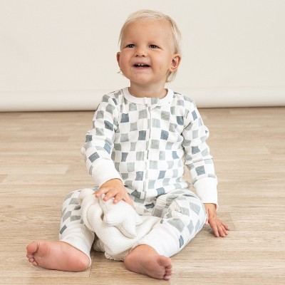 Organic Convertible Zip Romper - Checkered