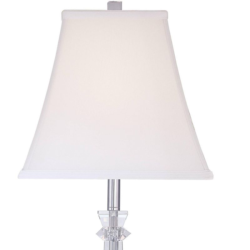 Vienna Full Spectrum Sannes 25" High Column Modern Table Lamps Set of 2 Crystal White Shade Living Room Bedroom Bedside Nightstand House Office, 3 of 9
