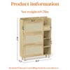 ZHUTA Shoe Rack Cabinet with 3 Rattan Flip Drawers,3 Square Shelves and 1 Storage Drawer, Shoe Organizer, for Hallway, Entryway - 2 of 4
