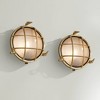 Possini Euro Design Possini Euro Anjali 10" High Brass Bulkhead Wall Sconce Set of 2 - 2 of 4