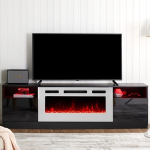 AMERLIFE TV Stand with Fireplace, LED Light Entertainment Center - 1 of 4