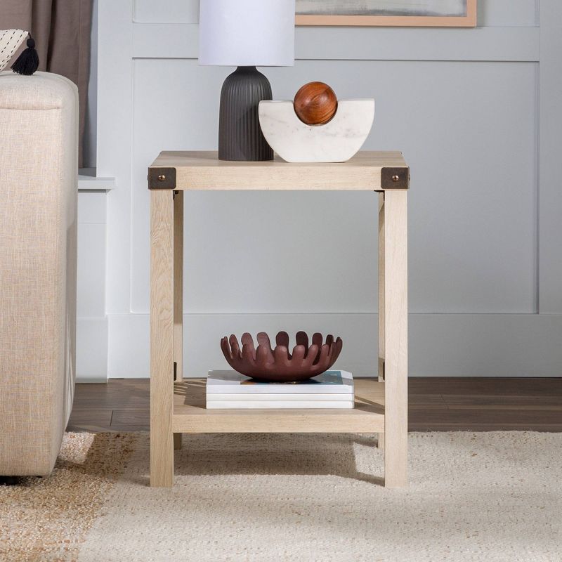 Sophie Rustic Industrial X Frame Side Table - Saracina Home, 3 of 13