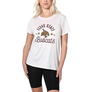 Texas State University Bobcats Women's Loose T-Shirt White - 1 of 4