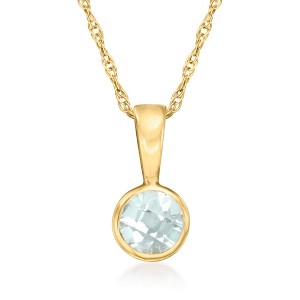 Pure Collection by Ross-Simons 0.20 Carat Aquamarine Pendant Necklace in 14kt Yellow Gold - 1 of 4