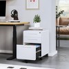 Munora 3-Drawer Metal Filing Cabinet - Lockable Mobile Storage for Legal/Letter/A4/F4, 330LBS Capacity, Fully Assembled Except Wheels (White) - 2 of 4