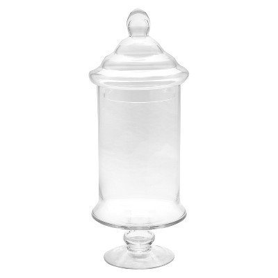 Diamond Star Glass Apothecary Jar with Lid Clear (19"x7.5")