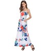 Coolmee Women's Summer Floral Dress Casual Sexy Strapless Party Wedding Guest Beach Formal Maxi Dress - 2 of 4