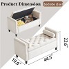 Storage Bench,44.5-Inch Queen Velvet Button Bedside Bench,Entryway Living Room with Armrests,Nailhead Trim Upholstered Bedroom Bench-Cuddlewood - 4 of 4