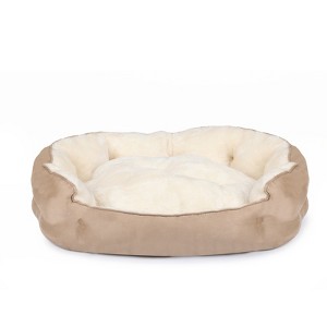 PureWags Small Dog Bed, Round Cat Bed Washable for Indoor Cats, Non-Slip Base and Removable Cushion, Pet Bed for Puppy and Kitten - 1 of 4