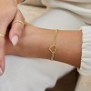 Bracelets for Women 14K Gold Silver Plated Ring Bracelet Hand Chain Dainty Evil Eye Heart Clover Daisy Cubic Zirconia - 4 of 4