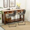 PU Leather Vintage Barstools with Iron Frame, Set of 2 for Kitchen, Dining Room, or Home Bar - 4 of 4