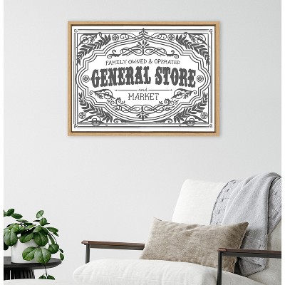 Natural Framed General Store Family Canvas Print 18"x24"