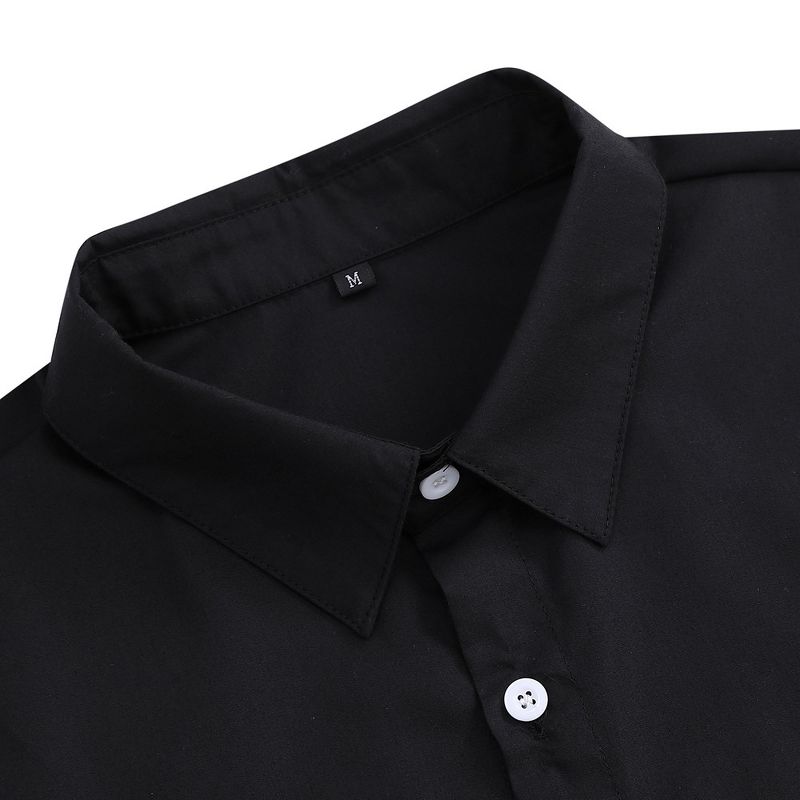 Men's Muscle Shirts Short Sleeve Button Up Shirt Slim Fit Dress Shirts, 4 of 6