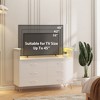 6 Drawer Wood Dresser with LED Light and Charging Station, Storage Cabinet Chest Modern for Hallway - 4 of 4