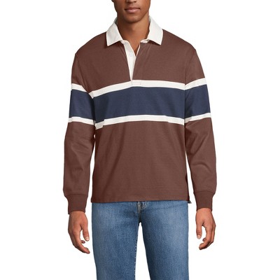 Lands' End Men's Long Sleeve Solid Rugby