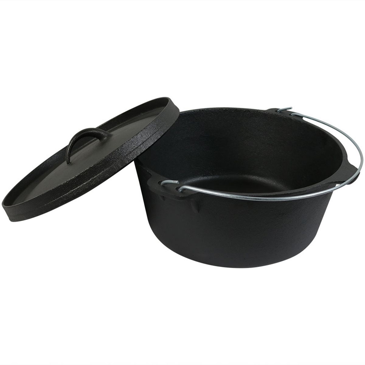 Sunnydaze Indoor/Outdoor Large Pre-Seasoned Cast Iron Dutch Oven Pot with Lid and Handle - 8 qt - Black - thumbnail 7