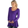 24seven Comfort Apparel Womens Long Sleeve Solid Color Swing Style Flared Maternity Tunic Top - 2 of 4