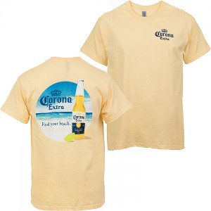 Adult Corona Extra Find Your Beach Yellow Tee Shirt - 1 of 4