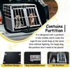 Munora 38.19" Double Door Pet Travel Crate - Aluminum & MDF Trapezoidal Kennel for Dogs & Cats, Black - 4 of 4