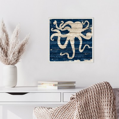 Nautical Octopus Print on Canvas with Quote, 16 x 16-in.