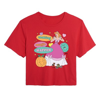 Women's - Disney Princess - Cinderella Making Magic Happen Cropped Graphic T-Shirt