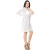 LA LEELA Women's Vacation Beachwear Mini Swim Suit Summer Bathing Suit Cover-up Short Wrap Dress for Women Medium-Large White, Solid - image 3 of 4