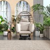 KTMBDW Outdoor Swivel Egg Chair with Stand and Cushions, Indoor Rattan Egg Patio Chair with Rocking Function for Balcony, Garden - 2 of 4