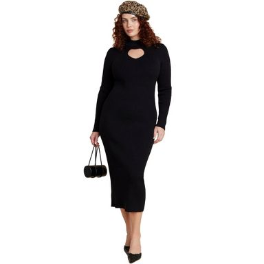 ELOQUII Heart Cutout Midi Dress