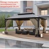 ALAULM Wall Mount Gazebo Outdoor Pergola, Hardtop Lean to Gazebo Canopy Awnings with Sloped Roof and Sturdy Steel Frame, for Patio, Deck, Backyard - 4 of 4