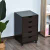 HOMCOM 5 Drawer Office Cabinet Storage Organizer Cabinet with Nordic Minimalist Modern Style & Wheels - 3 of 4