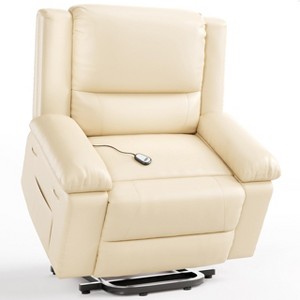 Recliner Chair with Heat and Massage, Oversized Electric Recliner for Elderly & Mobility Impaired, Adjustable PU Leather Lift Chair for Seniors - 1 of 4