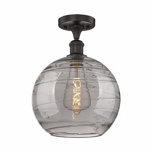 Athens Deco Swirl - 1 Light Semi-Flush Mount In Industrial Style-13.5 Inches Tall and 12 Inches Wide - 1 of 1