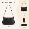 Shoulder Bag for Women Small Purse Trendy Clutch Hobo Bag Vegan Leather Mini Handbag with Zipper Closure, Black - 2 of 4