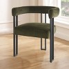 Set Of Two Accent Chairs,Barrel Armchair,Minimalist Velvet Fabric With Black Leg Accent Chair,Curved Back Living Room Chairs-Cuddlewood - 2 of 4