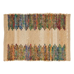Saro Lifestyle Rainbow Rhythm Banded Placemat (Set of 4), Multicolored, 14"x20" - 1 of 4
