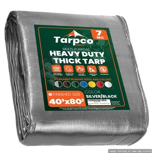 Tarpco Safety Heavy Duty 7 Mil Tarp Cover, UV Resistant, Rip Proof for Roof, Camping, Patio, Pool, Boat - 1 of 4