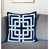 HomeRoots 20" Blue and White Interlocking Cotton Throw Pillow - 2 of 4