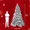 Prelit Snow Flocked Spruce Artificial Christmas Tree with Warm White Lights, Full Prelighted Xmas Tree with Foldable Stand, White - 2 of 4
