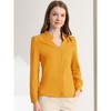 Allegra K Women's Elegant V Neck Work Office Button Up Shirt - 2 of 4