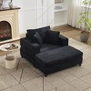 Hrinhom 43"W Corduroy Sofa Bed,Chaise Lounge Chair with Storage Ottoman +3 Pillows - 3 of 4