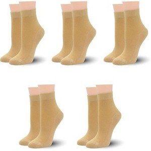 SERISIMPLE Women Thin Viscose Bamboo Above Ankle Sock Breathable Lightweight Classic Crew Casual 5 Pairs - 1 of 4