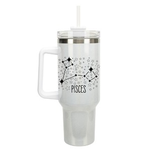 100 North Pisces Zodiac Astrology Star Sign Wrap-Around 40 Oz. Stainless Steel Water Bottle Coffee Mug, Spill & Leak Resistant, Travel Tumbler with - 1 of 4