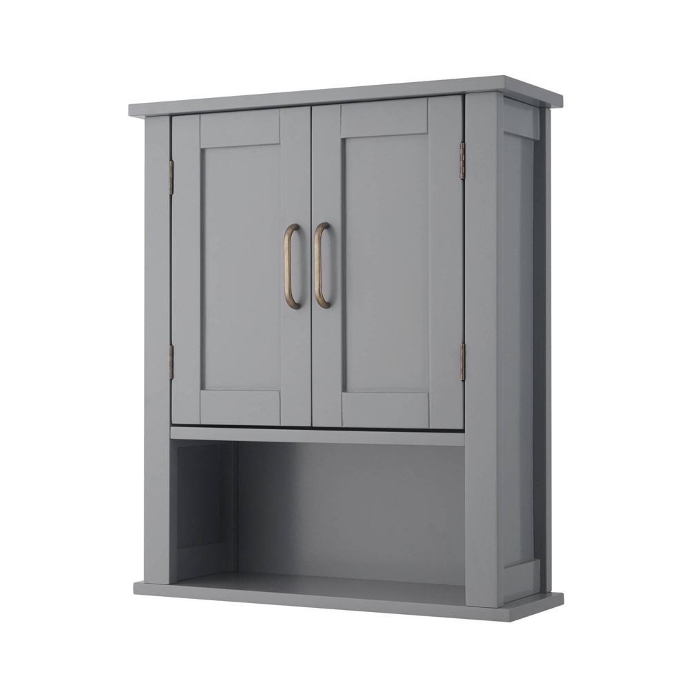 Photos - Wardrobe Mercer Mid Century Modern Removable Wooden Cabinet Gray - Elegant Home Fashions