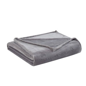 Twin XL Velvet Plush Bed Blanket Gray - Truly Soft