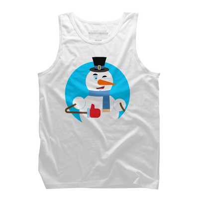 Men's Design By Humans Snowman thumbs up winks emoji. New Year and Christmas By Roplon Tank Top