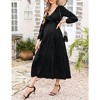 LXT-Women's Tiered Ruffle Hem Maxi Dress with Belt for Baby Shower - 3 of 4