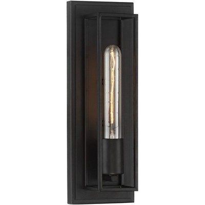 Possini Euro Design Modern Industrial Wall Light Sconce Bronze Hardwired 13 1/2" High Fixture Open Box Bedroom Bathroom Hallway