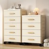 5 layers Plastic Multifunctional Drawer Storage Cabinet Bedside Table Living Room Snack Children'S Toys Books Clothes Storage Cabinet Cream Color - 4 of 4