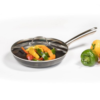 Nitrogen Hardened Cast Iron Skillet with Glass Lid, 19.5-inch